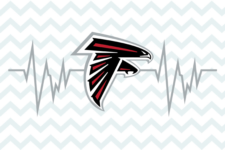 Download Atlanta falcons heartbeat svg free, football svg, instant ...