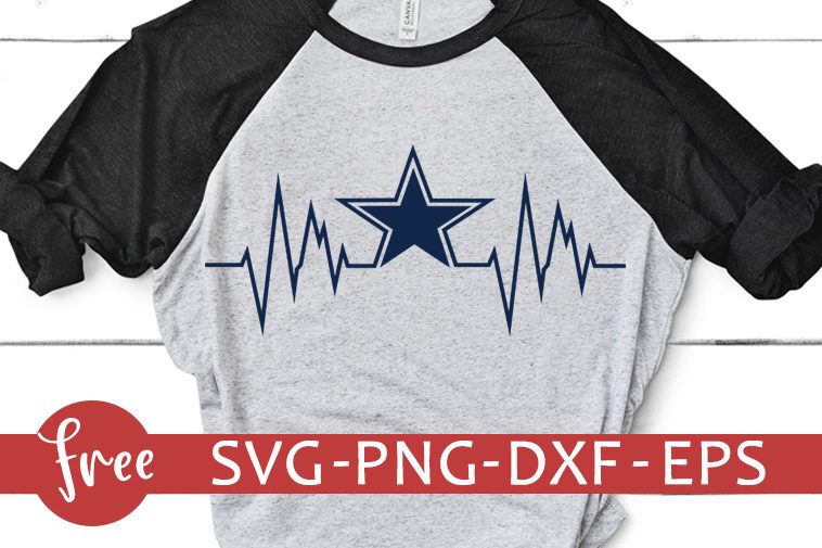 Download Dallas Cowboys Heartbeat Svg Free Sport Svg Instant Download Football Svg Star Cowboys Free Svg Cutting Files Shirt Design Png Dxf 0119 Freesvgplanet