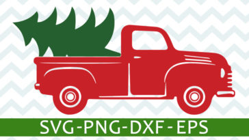 Download Christmas tree truck svg, red truck christmas svg, free ...