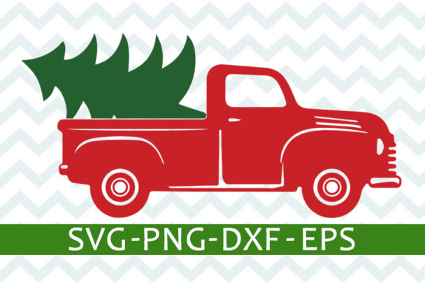 Christmas truck svg, red truck svg, tree, instant download, vector free ...