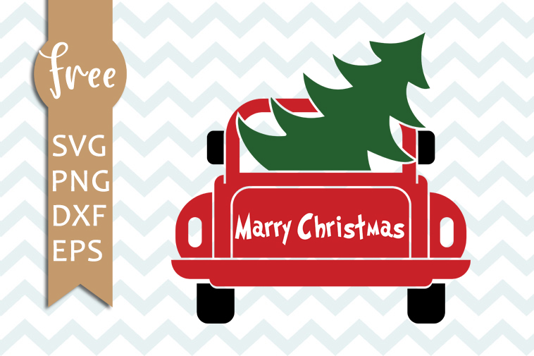 Download Christmas tree truck svg, red truck christmas svg, free ...
