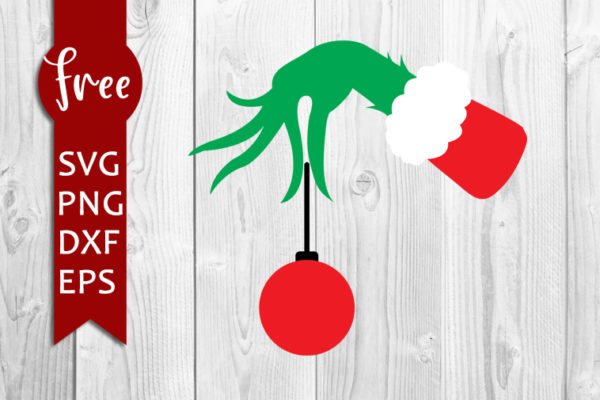 Grinch Hand Svg Free, Christmas Cut Files, Free Cricut Files, Instant 