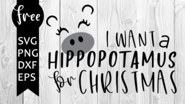 Download Hippopotamus Christmas Svg Free Freesvgplanet