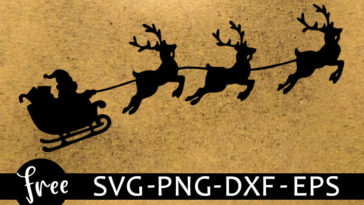 EPS Christmas Sleigh Silhouette SVG Vector Illustration With PNG Jpeg files 300 dpi Clip Art High Resolution Cut Ready for Cricut