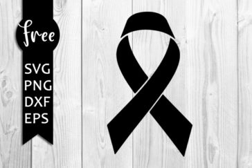 Cancer ribbon free svg, ribbon svg, ribbon silhouette, instant download ...