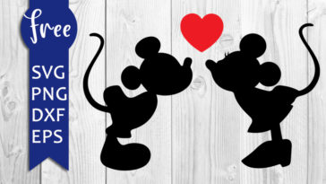 mickey minnie kiss svg free