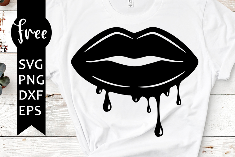 Fashion Plaid Drip Lips SVG Print and Cut Lips Dripping 