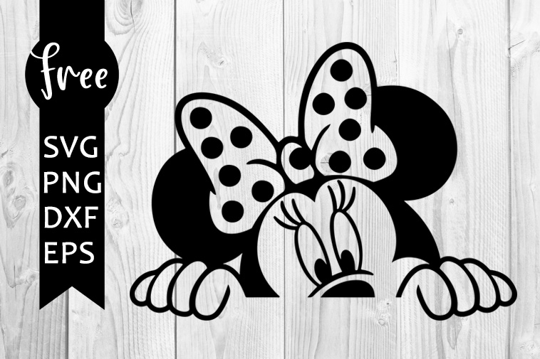 Minnie Peeking Svg Free Disney Svg Minnie Mouse Svg Instant Download Silhouette Cameo Shirt Design Disneyland Svg Png Dxf 0275 Freesvgplanet