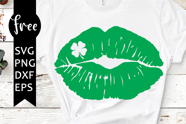 St Patricks Day Svg Free Lips Svg Clover Svg Instant Download Shirt Design Free Vector Files Kiss Svg Silhouette Cameo Png Dxf Eps 0272 Freesvgplanet