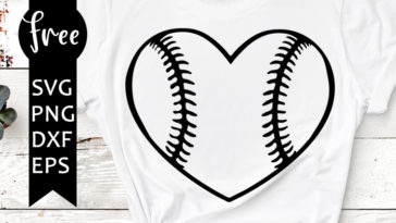 baseball heart svg free