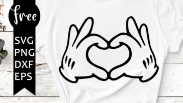 mickey heart hands svg free