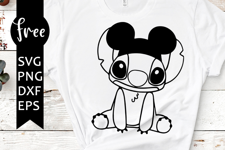 Stitch Mickey Ears Svg Free Disney Svg Lilo And Stitch Svg Instant Download Silhouette Cameo Shirt Design Stitch Svg Funny Svg Png 0362 Freesvgplanet