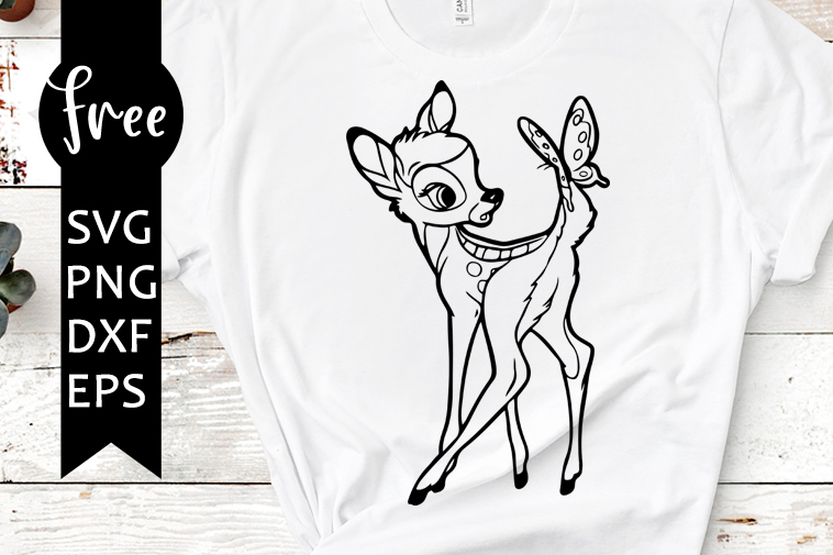 svg Silhouette Cut File Cricut png dxf eps Bambi -#1- deer cartoon cute bamby thumper Disney Digital Download pdf Instant vector