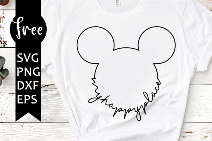 Disney my happy place svg free, disney svg, micky head svg, instant