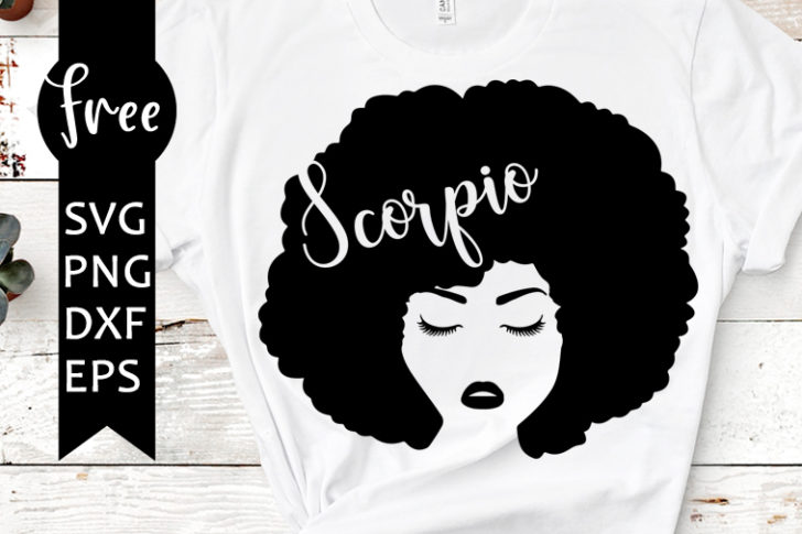 Scorpio svg free, zodiac sign svg, afro woman svg, instant download