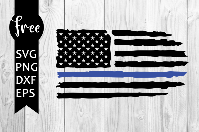 USA flag with a thin blue line Stock Vector