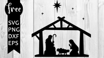 nativity scene svg free