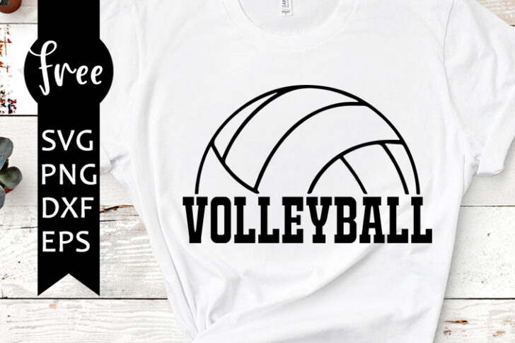 Volleyball Svg Free Sport Svg Instant Download Silhouette Cameo Shirt Design Black Bold