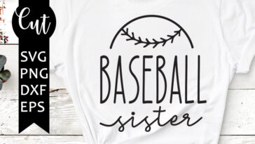 baseball sister svg