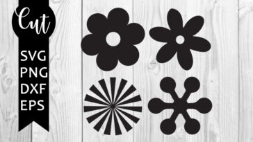 retro flower shapes svg