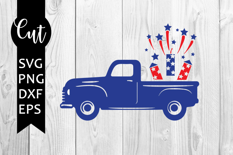 4th of july truck svg
