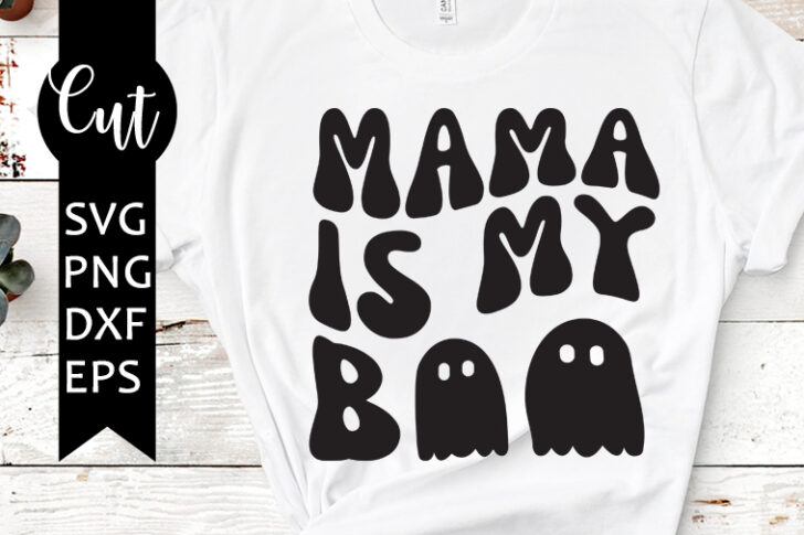 Mama Is My Boo SVG | Retro Halloween Kids Shirt Design