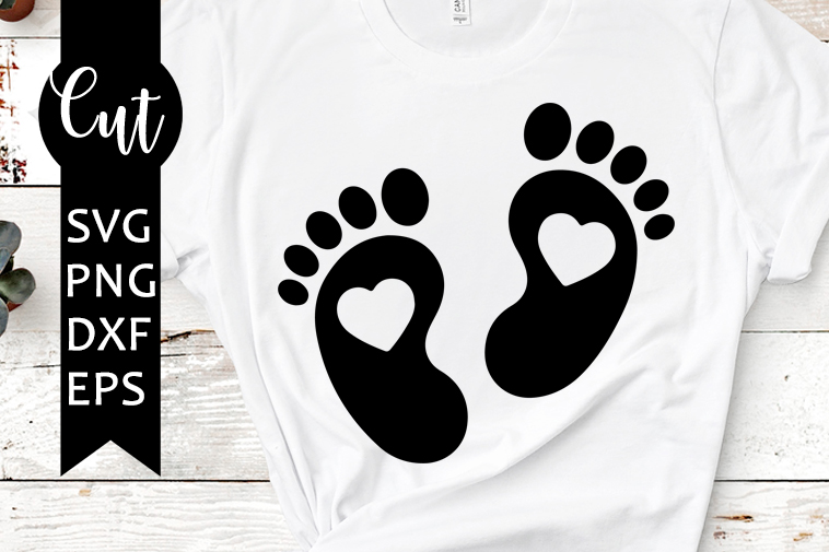 Baby Feet, Baby Footprints SVG, PNG, EPS, Dxf, Jpg Digital Download 