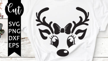 reindeer face girl svg free