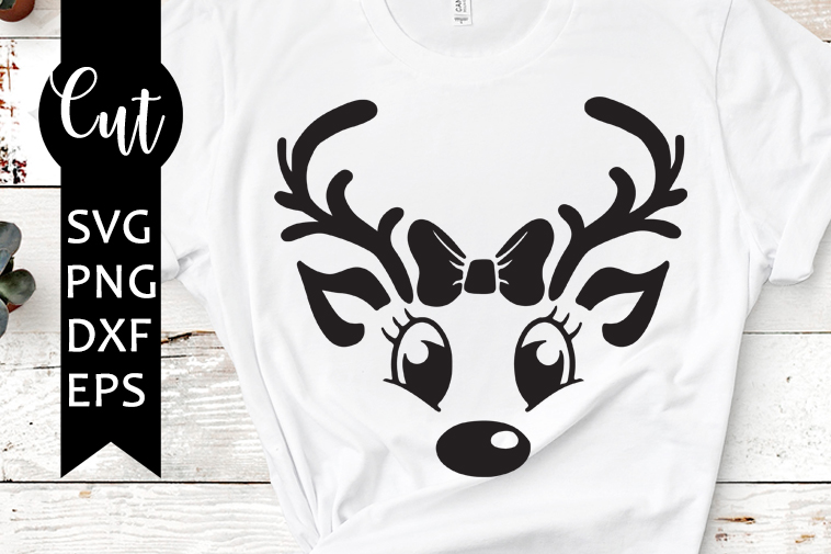 reindeer face girl svg free